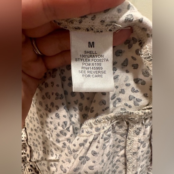 Carly Jean Laurel Maxi Dress Tiered Animal Print Tan Oversized Boho , M - Picture 3 of 11